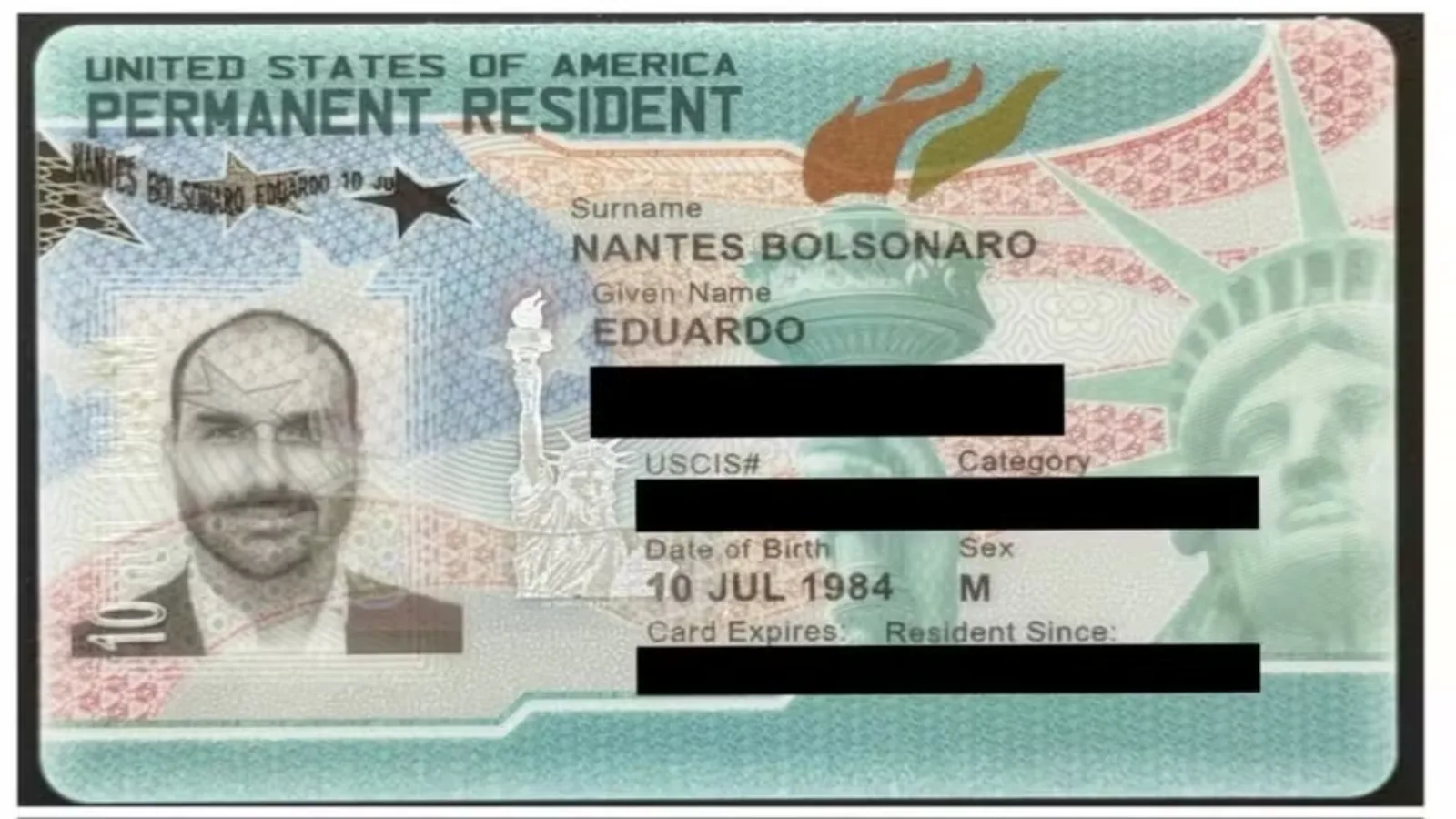 Green Card de Eduardo Bolsonaro garante residência permanente nos EUA